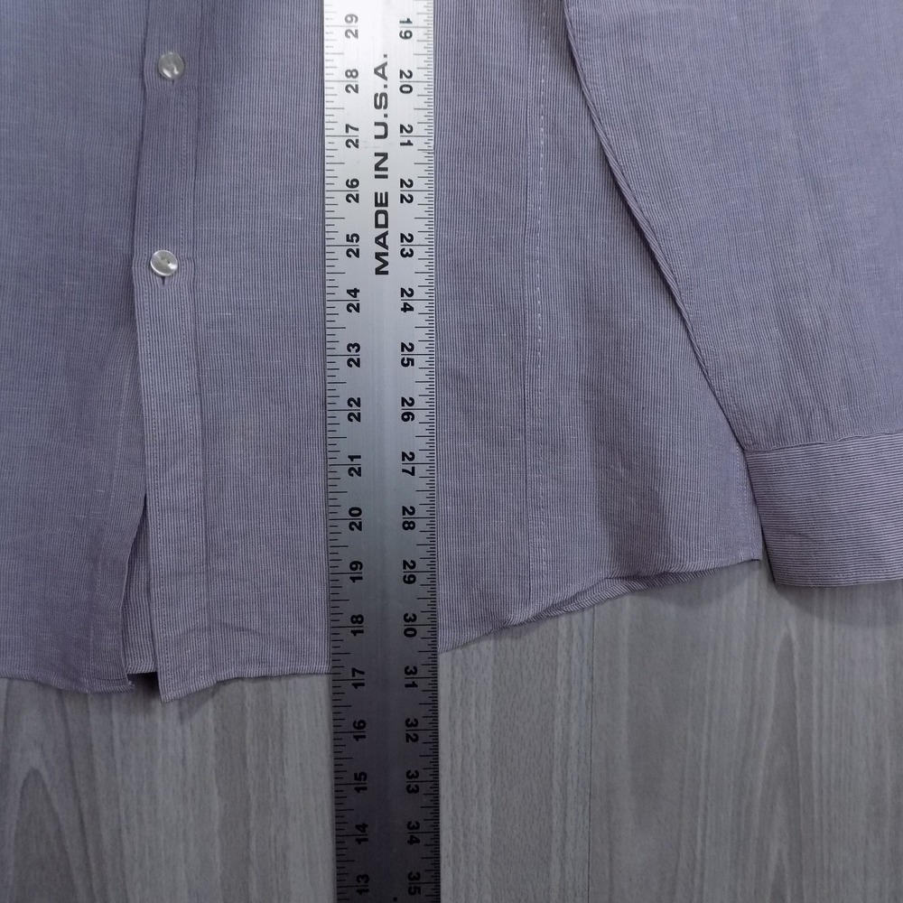 Baird McNutt Murano Slim Fit Shirt Mens L Purple Linen Blend Button-down EUC - Picture 6 of 9
